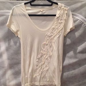 J. Crew cream shirt with cute detail